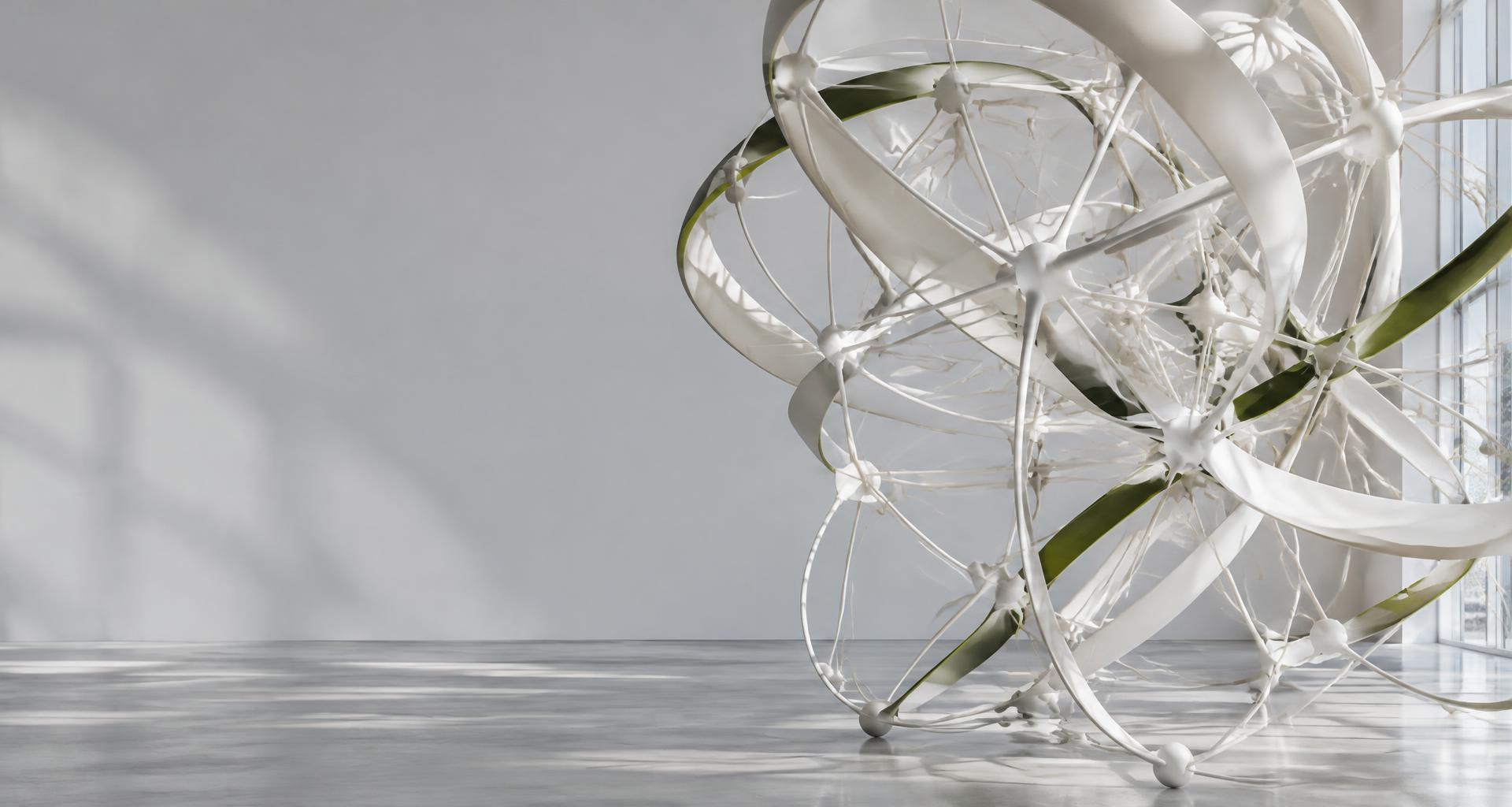 Struttura scultorea intrecciata che evoca le connessioni della ricerca sull’intelligenza artificiale